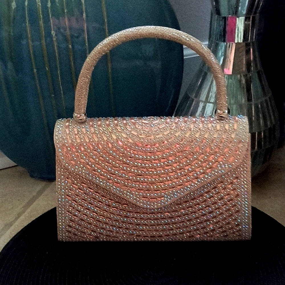Elegant Rosegold Glittering Evening Bag